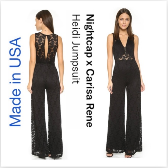 🌟Nightcap Black Lace Super Sexy Jumpsuit (S) - Picture 1 of 15